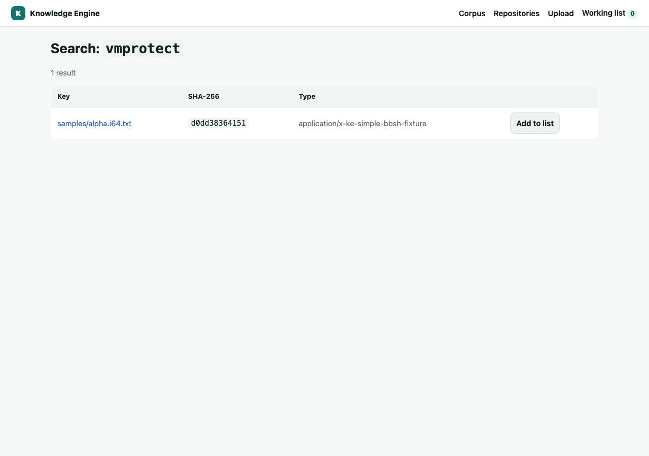 Search results for a query